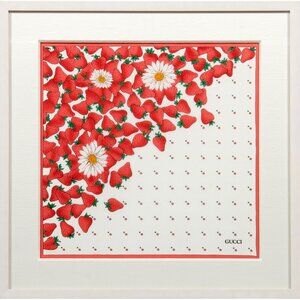 Vintage 60's GUCCI cotton scarf Framed in white